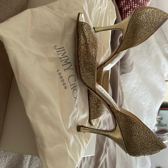 Jimmy Choo Logan gold 3 inch heel - Picture 1 of 5